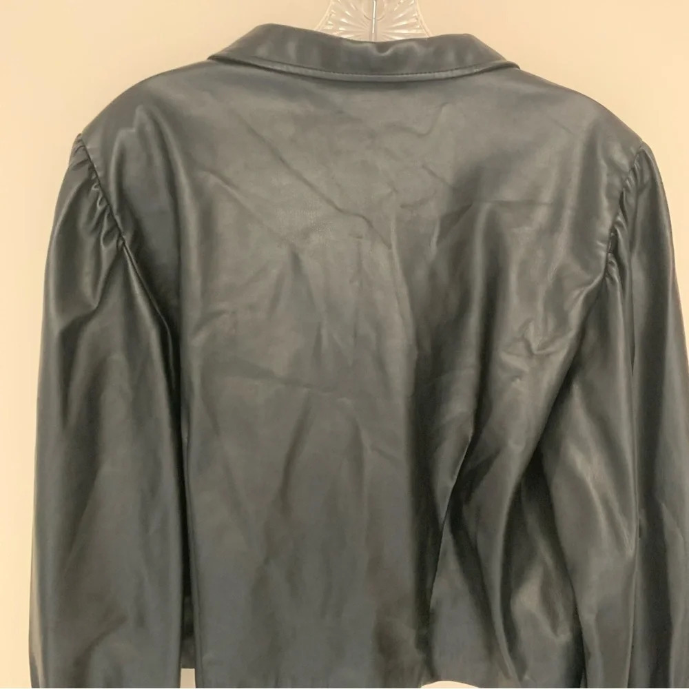 NWOT Zara Black Faux Leather Cropped Jacket XXL - Picture 10 of 14